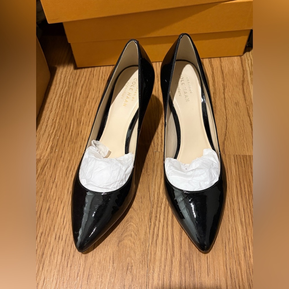Cole Haan Juliana Pump 75 Black Patent Leather Heels Size 7B